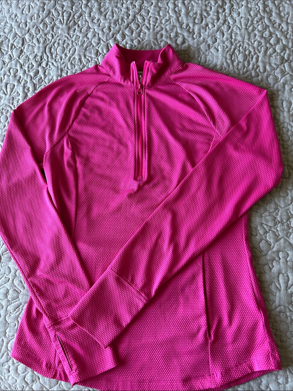 Tommy Bahama Racquet and Paddle bright pink 1/4 Zip Performance Top. Like new. S - Picture 4 of 10